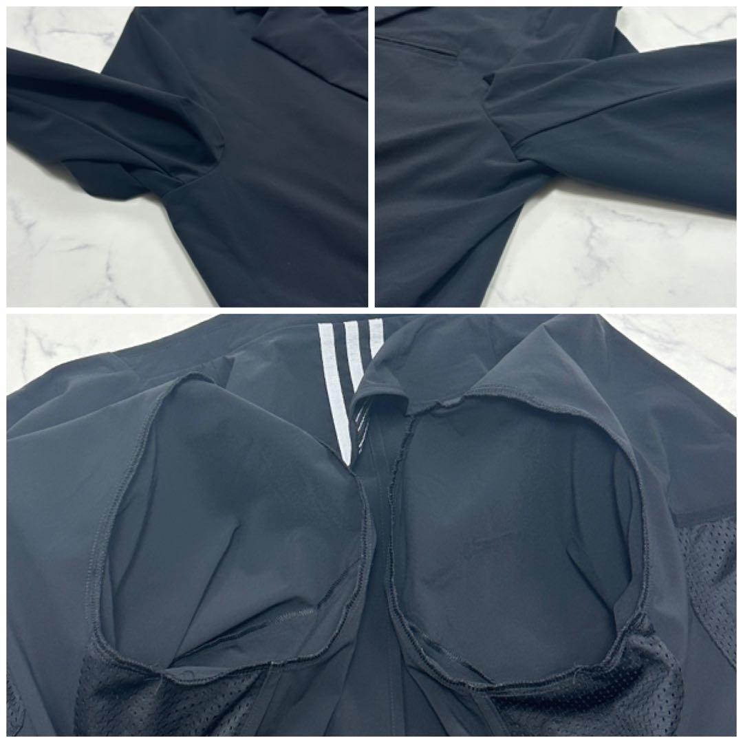 希少 2XL【adidas】ストレッチ テーラードジャケット 洗える ブラック