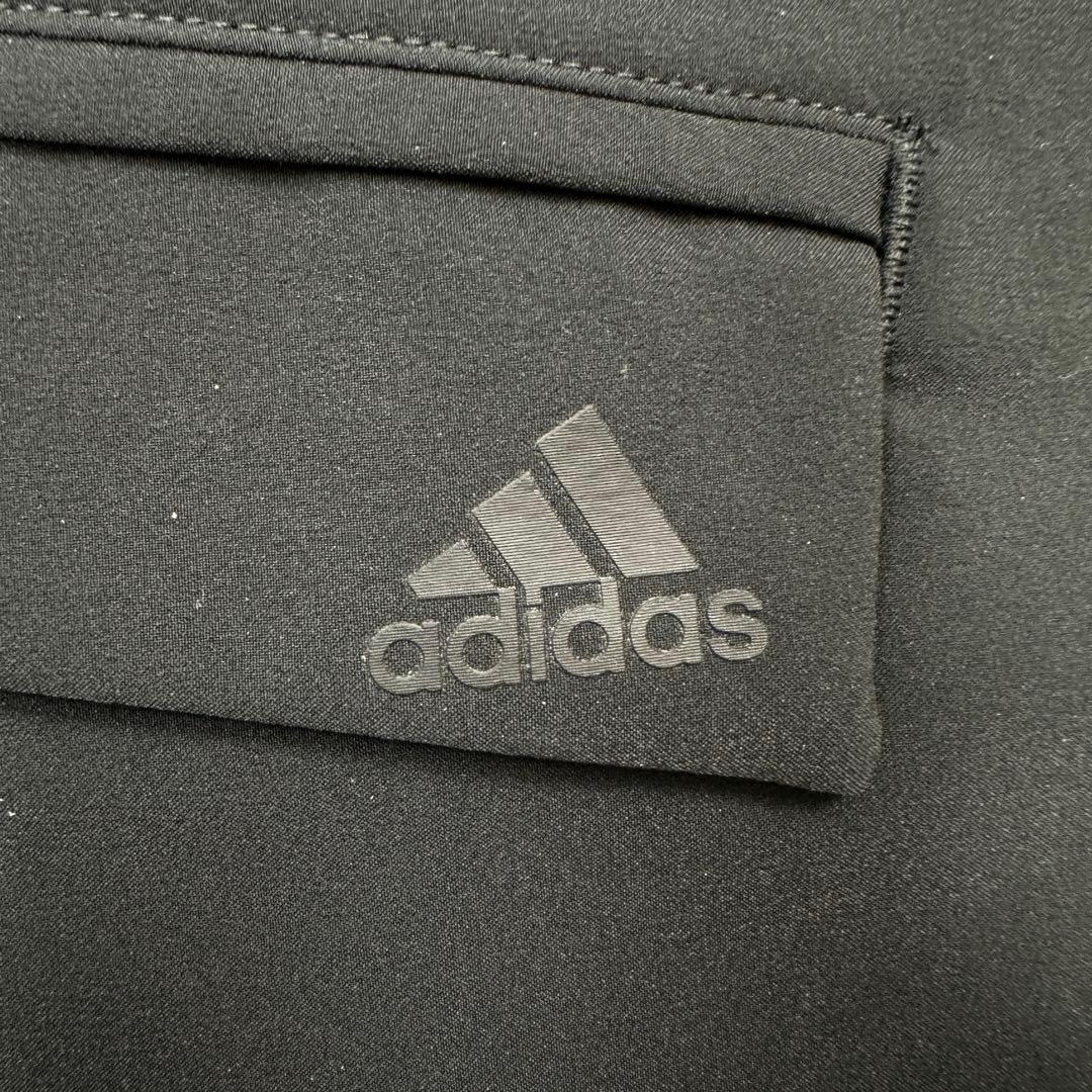 希少 2XL【adidas】ストレッチ テーラードジャケット 洗える ブラック