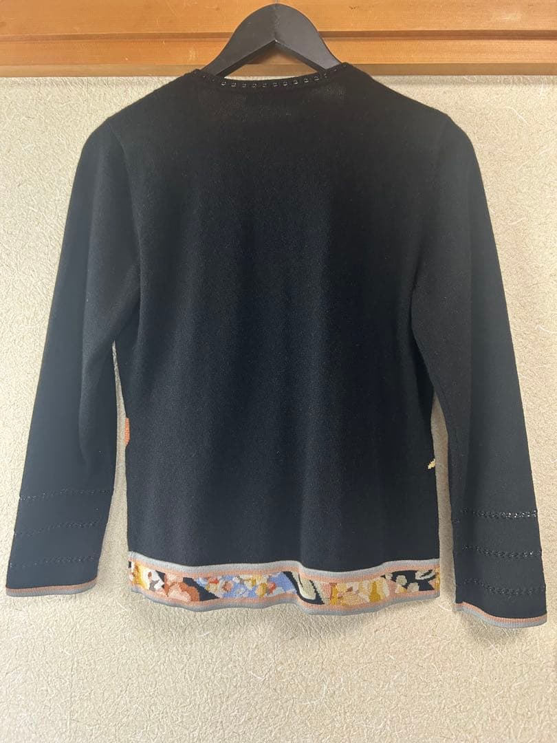 【美品】LEONARD レオナール　花柄ニットカーディガン