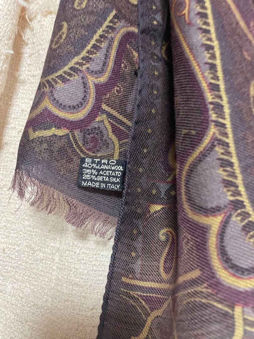 ETROエトロペイズリー柄ストール ダークブラウン