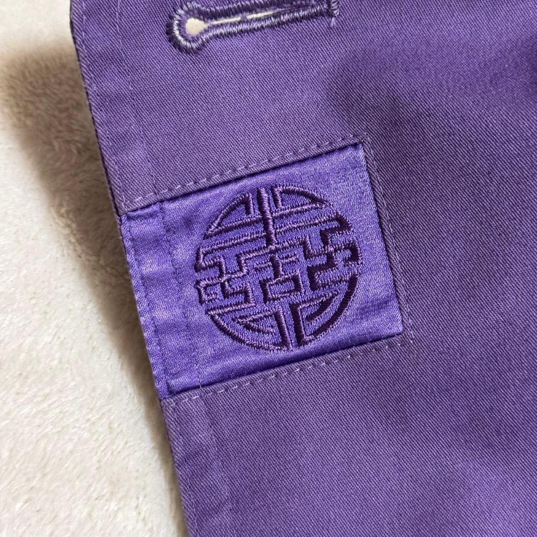 ヴィヴィアンタム トレンチコート 囍刺繍 ベルト付き ダブル コート ロング 紫