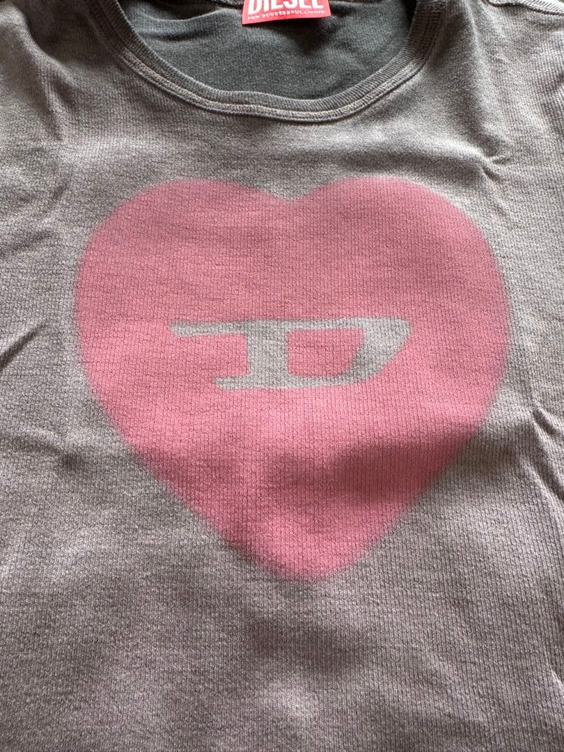 DIESEL T-Ele ディーゼル ハートTシャツ　バイオレット　S