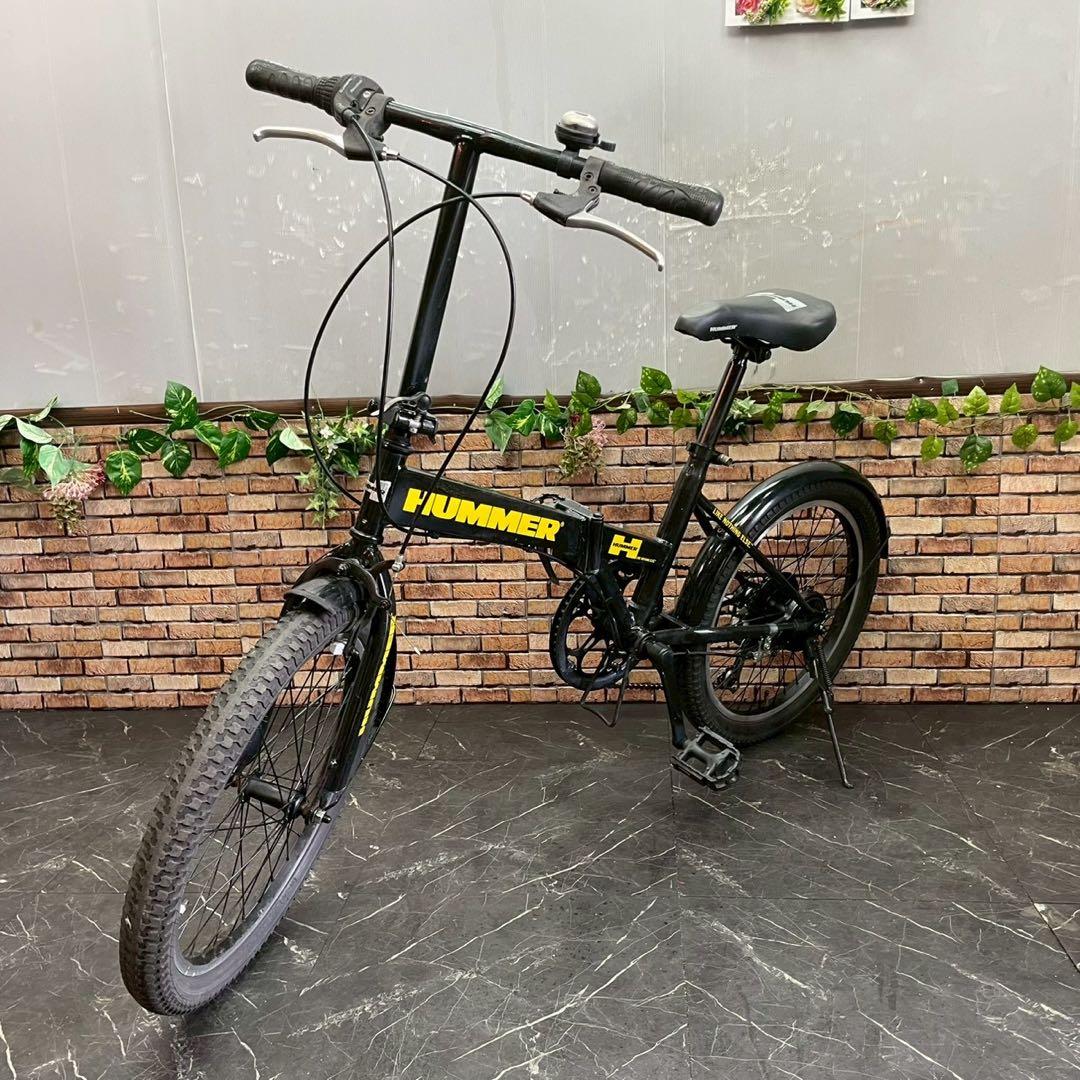 引き取り価格【100】折りたたみ自転車 折車 HUMMER ブラック 変速付き
