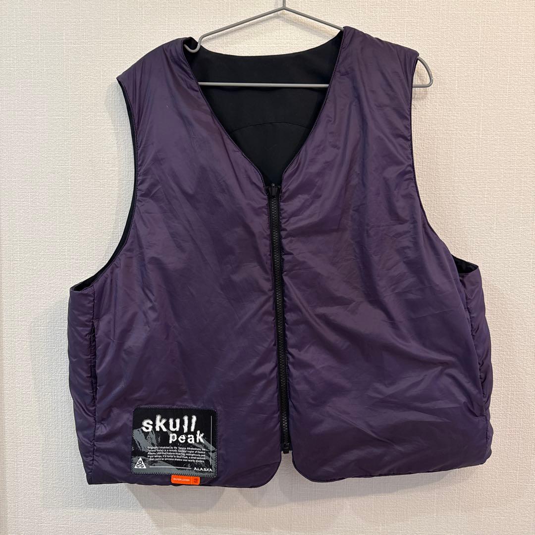 Nike ACG skull peak ベスト 黒 紫　リバーシブル