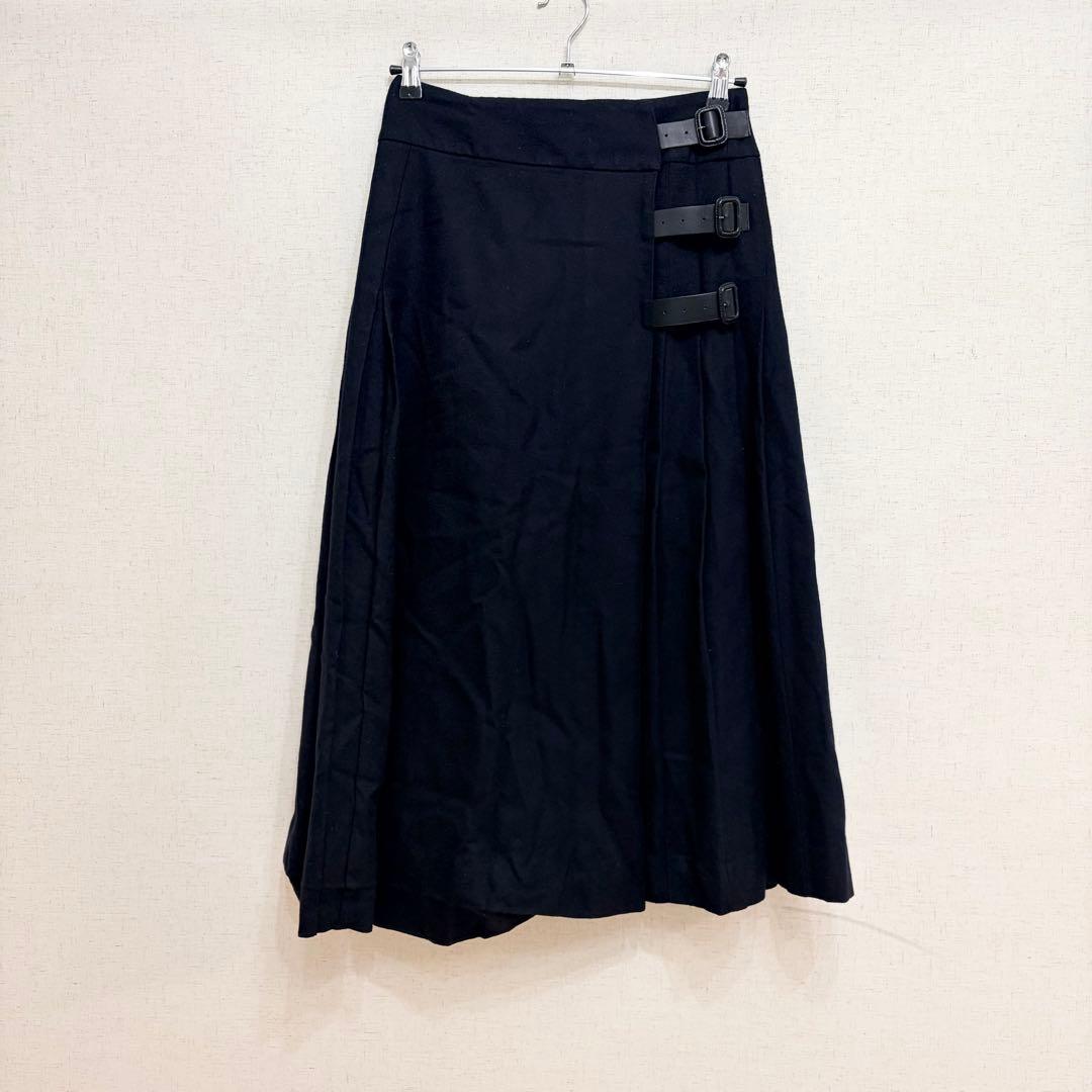 BEAMS BOY ビームスボーイ ウール スカート プリーツ ロング 黒 F