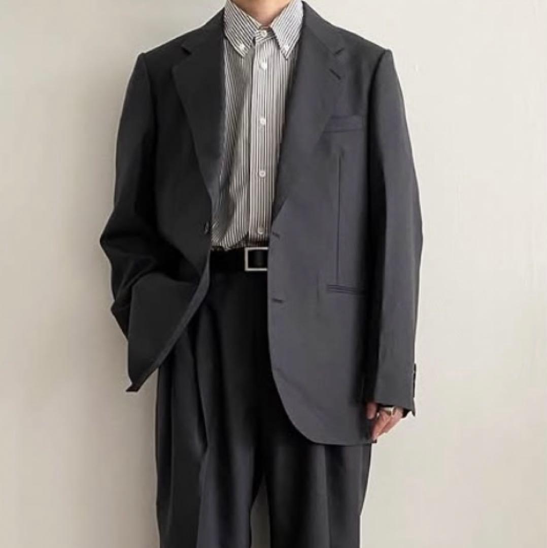 AURALEE BLUEFACED WOOL JACKET チャコール