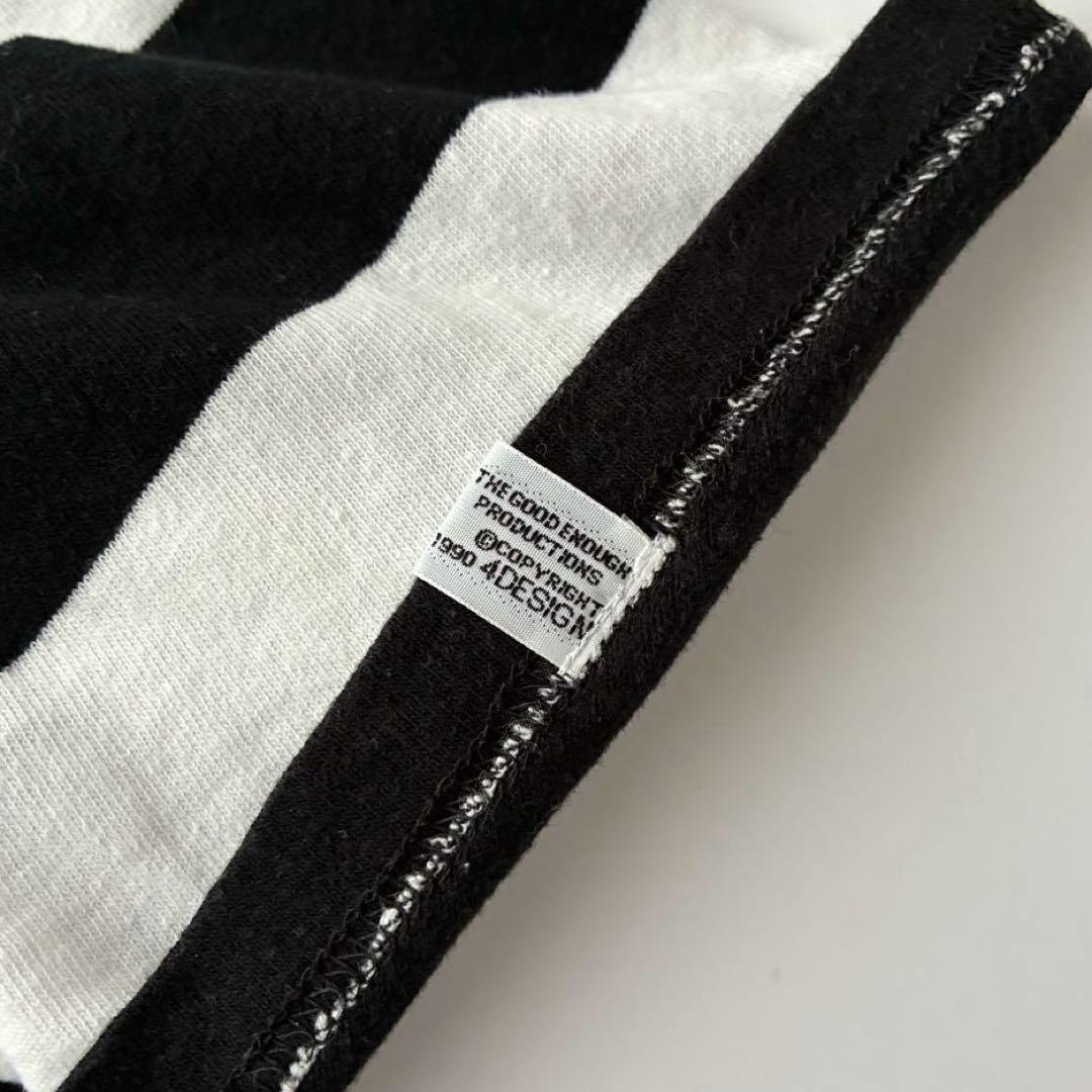 00s 日本製 グッドイナフ ブラック ワイド ボーダー 半袖 Tシャツ M