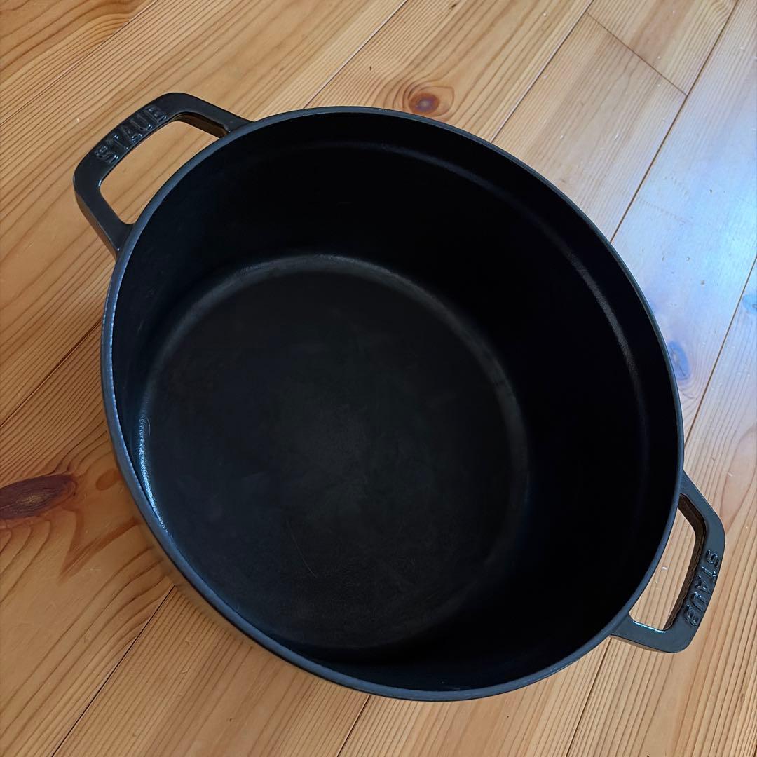 staub ピコココット ラウンド ブラック 26cm スチーマー付き
