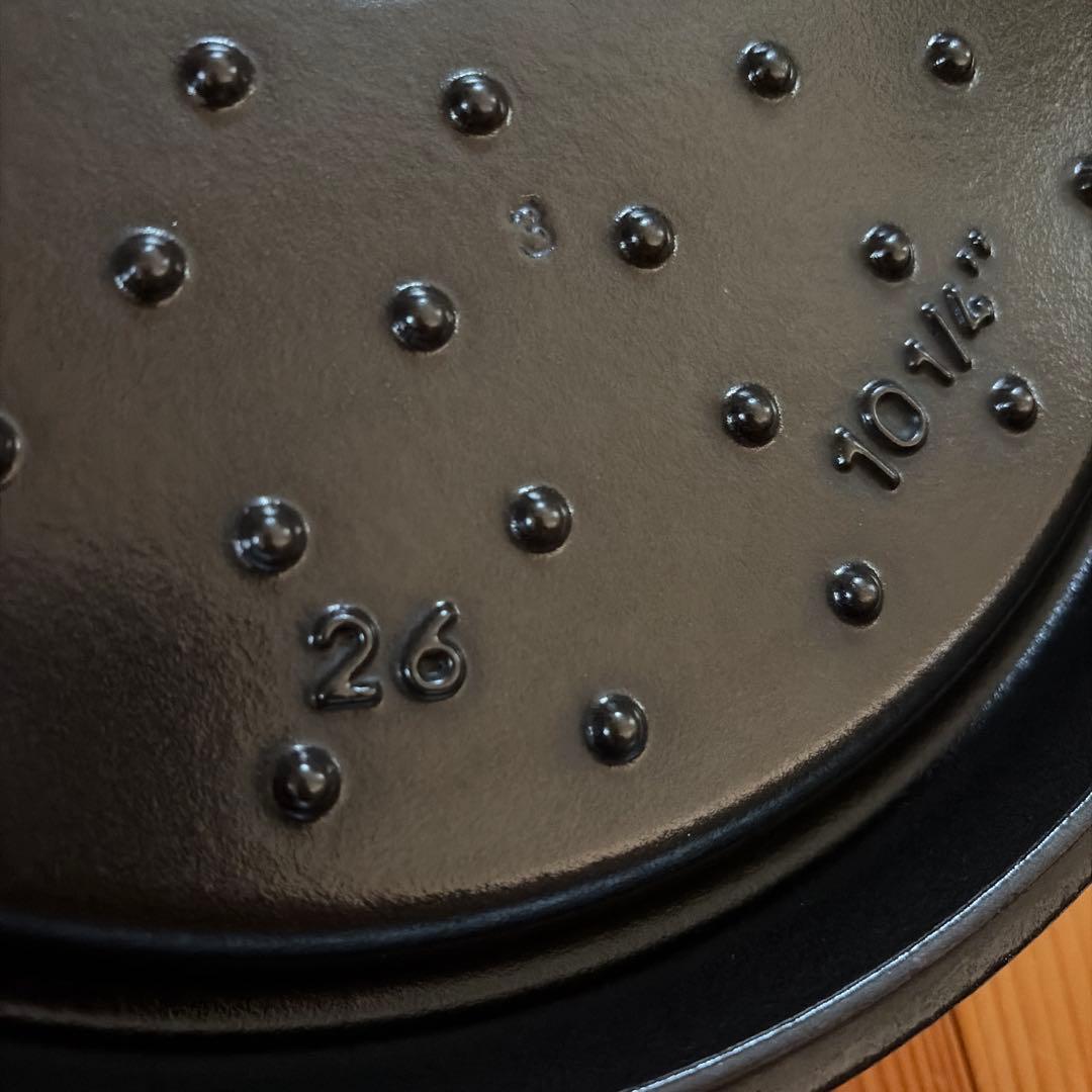 staub ピコココット ラウンド ブラック 26cm スチーマー付き