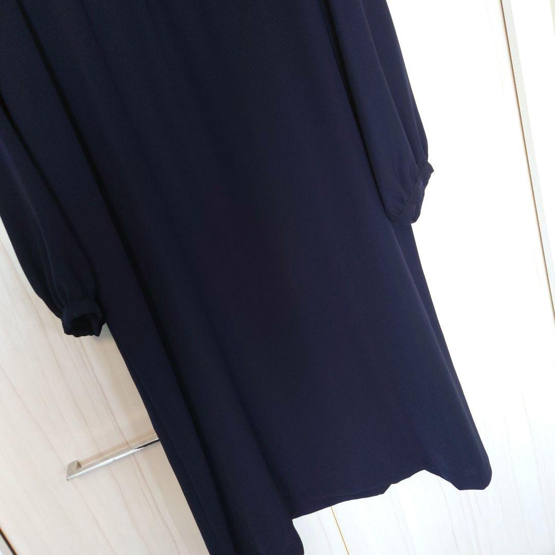 美品　大きいサイズ　アンタイトル　クラシカルネックギャザーワンピース