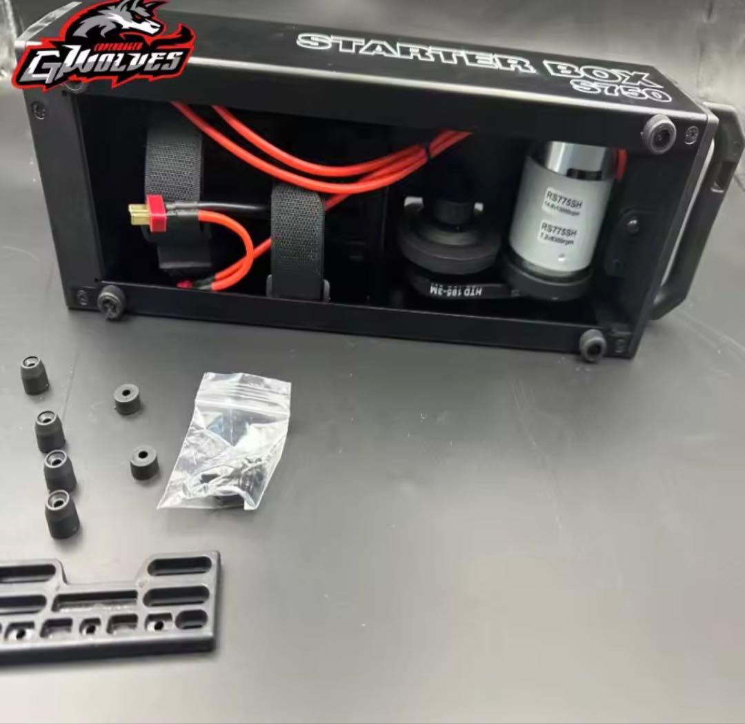 スターターボックス（黒）とスイッチ機能1/10～1/8スケールのR/Cエンジン用