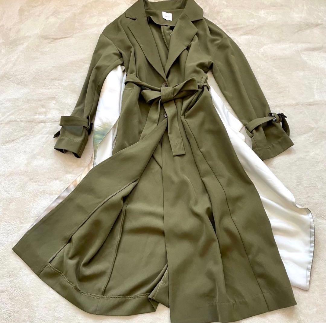 Ameri ISABELLA BACK LAYERED JACKET カーキ