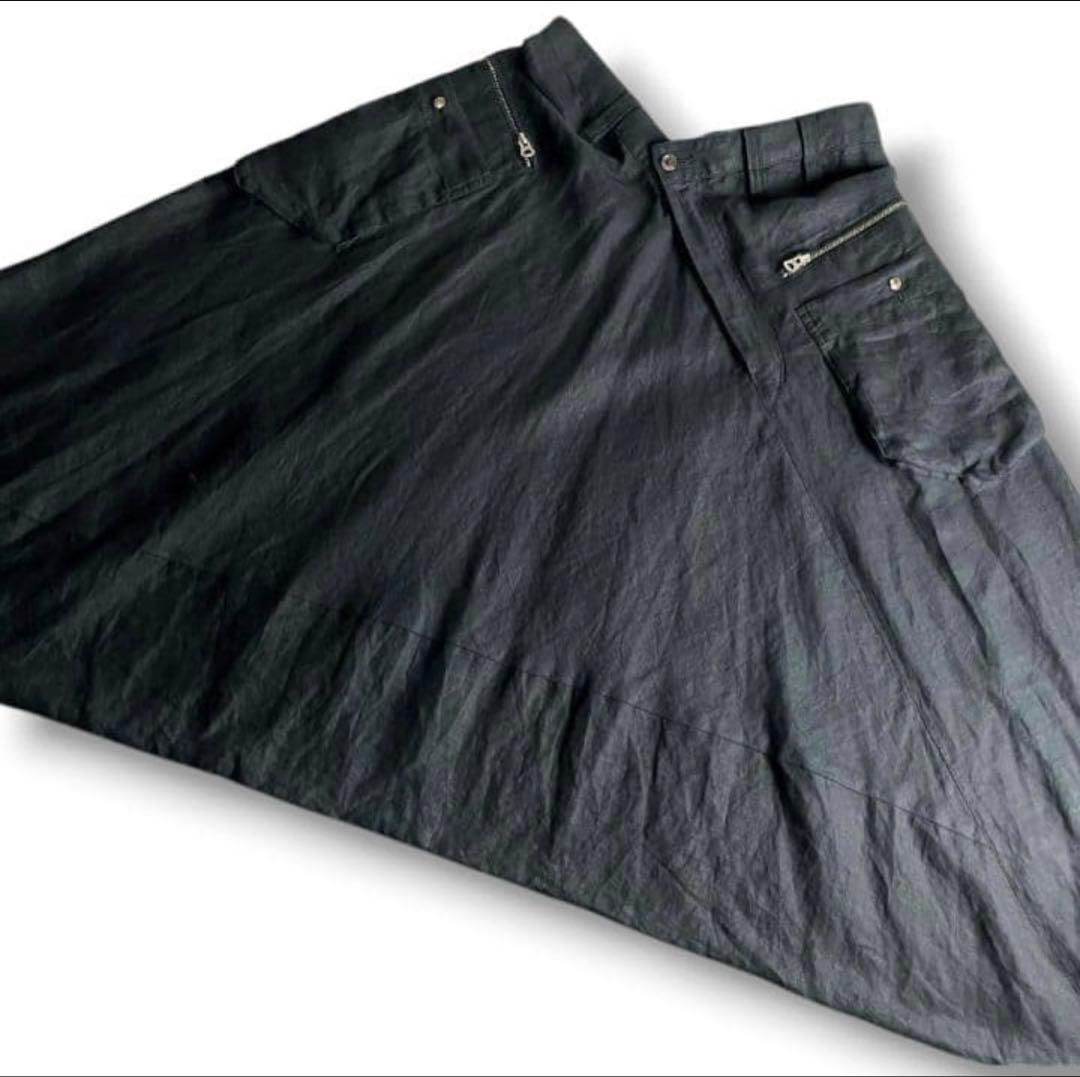 PPFM ブラック サルエルパンツ ドローストリング付き
