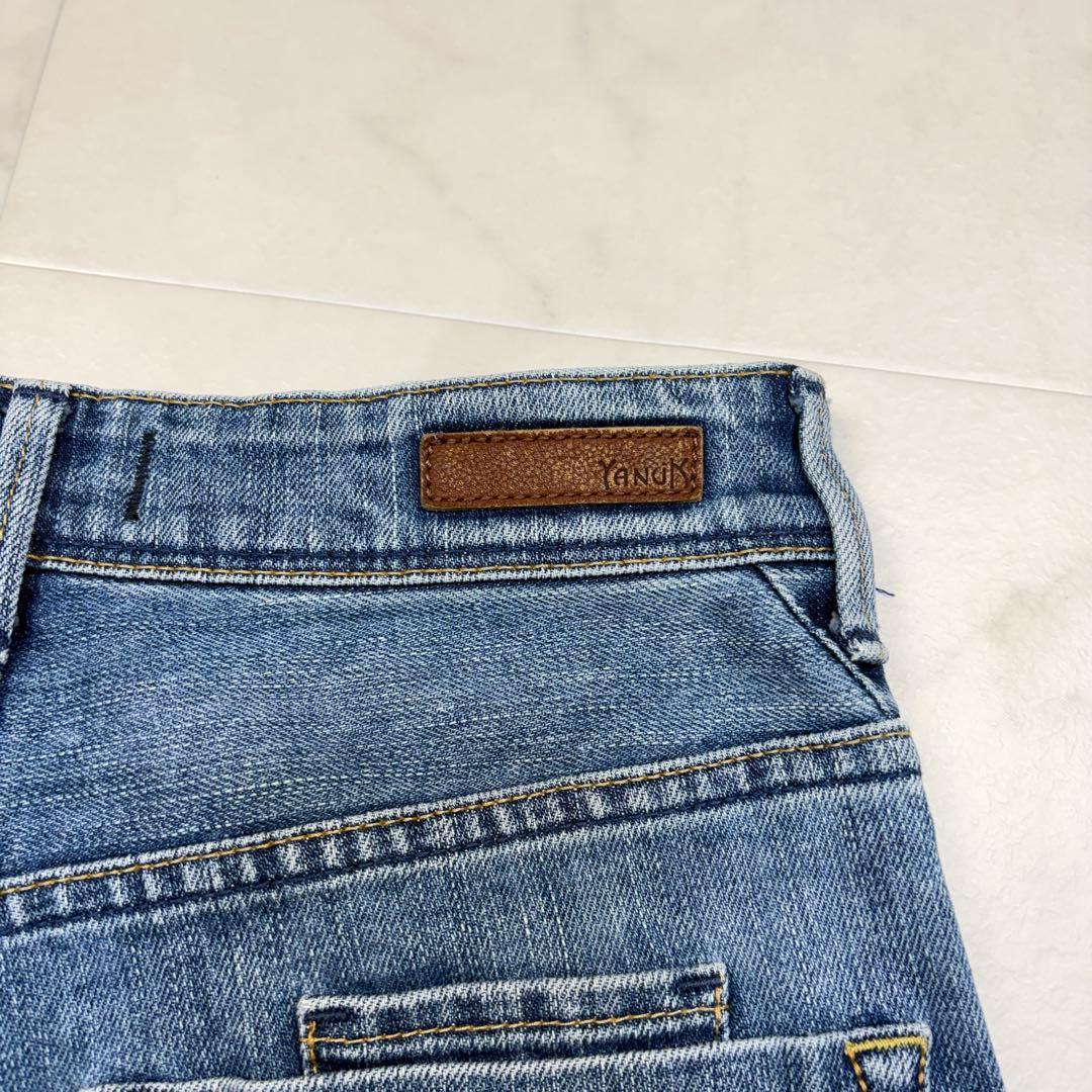 ヤヌーク　リリス　ワイドストレート　日本製　25 デニムパンツ　ストレッチ　青