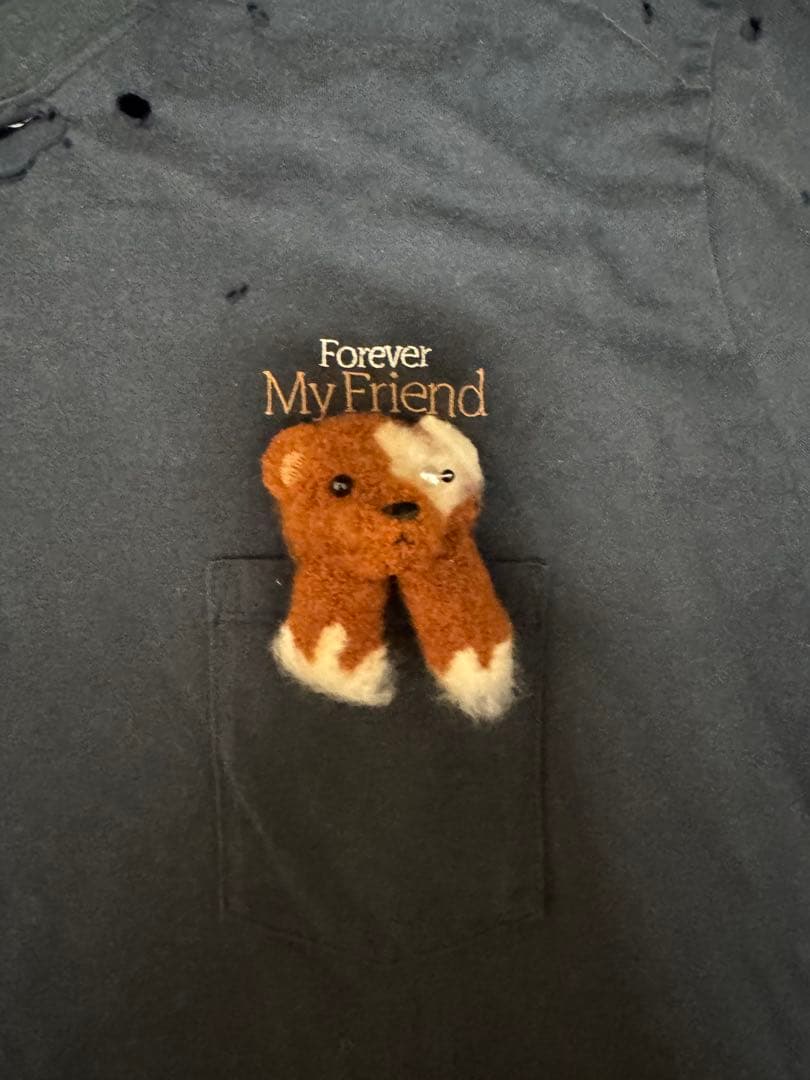 DOUBLET ブラック My Friend 長袖Tシャツ