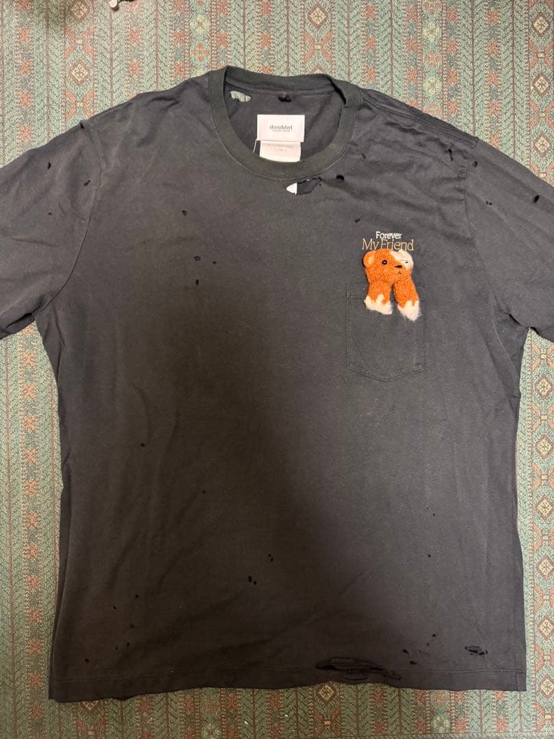 DOUBLET ブラック My Friend 長袖Tシャツ