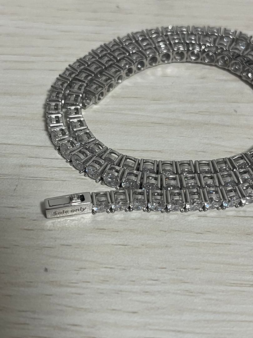 $ole only S925 Silver CZ Diamond テニスチェーン