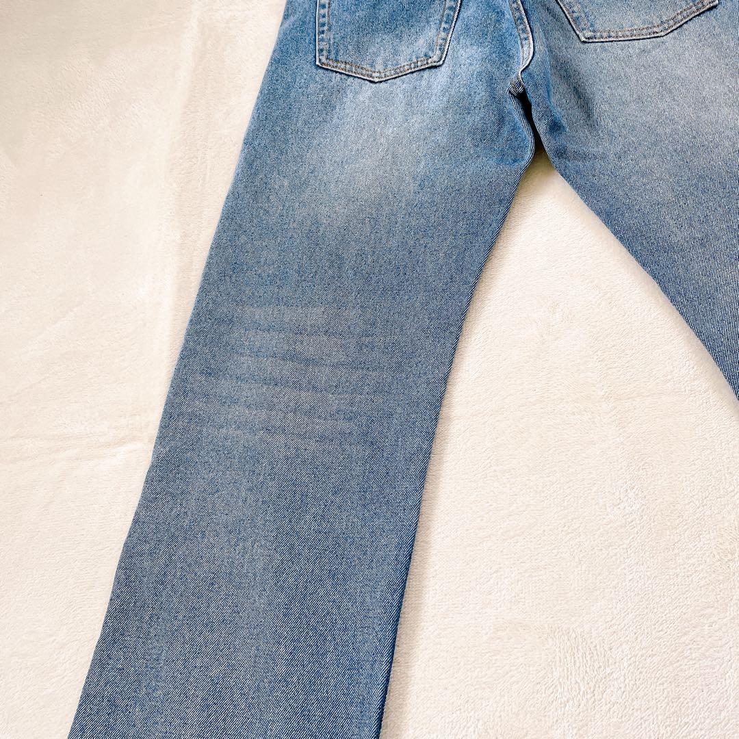 全骨格美脚見え！ MONN.:. モンslit DENIM ブルー 38 M