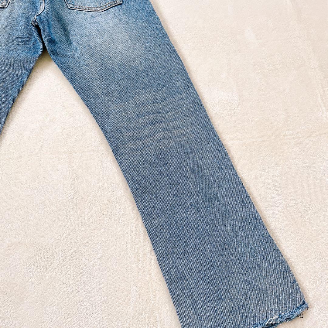 全骨格美脚見え！ MONN.:. モンslit DENIM ブルー 38 M