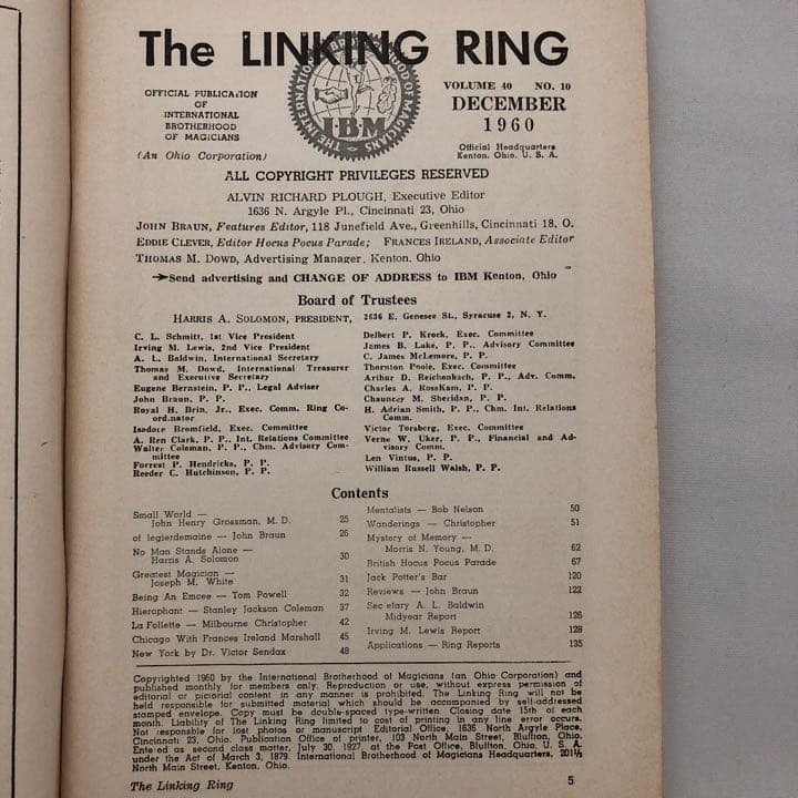 THE LINKING RING 1958年から1987年まで121冊