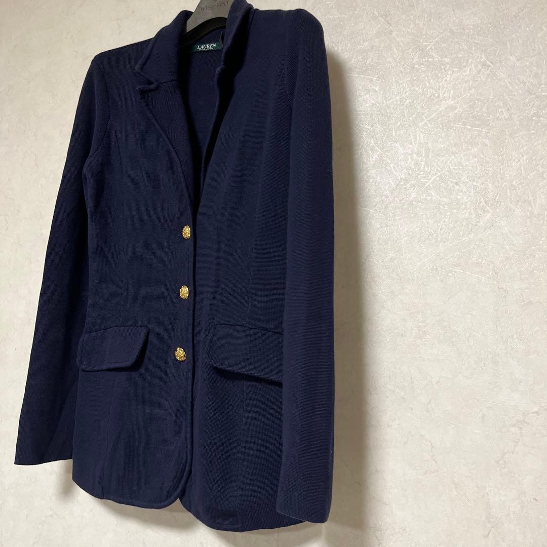 LAUREN RALPH LAUREN ニット テーラードジャケット金ボタンXS