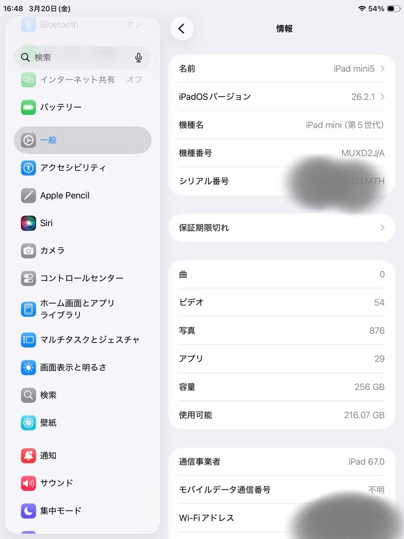 【セール】iPad mini 5 256GB SIMフリー　非純正ペン&カバー付