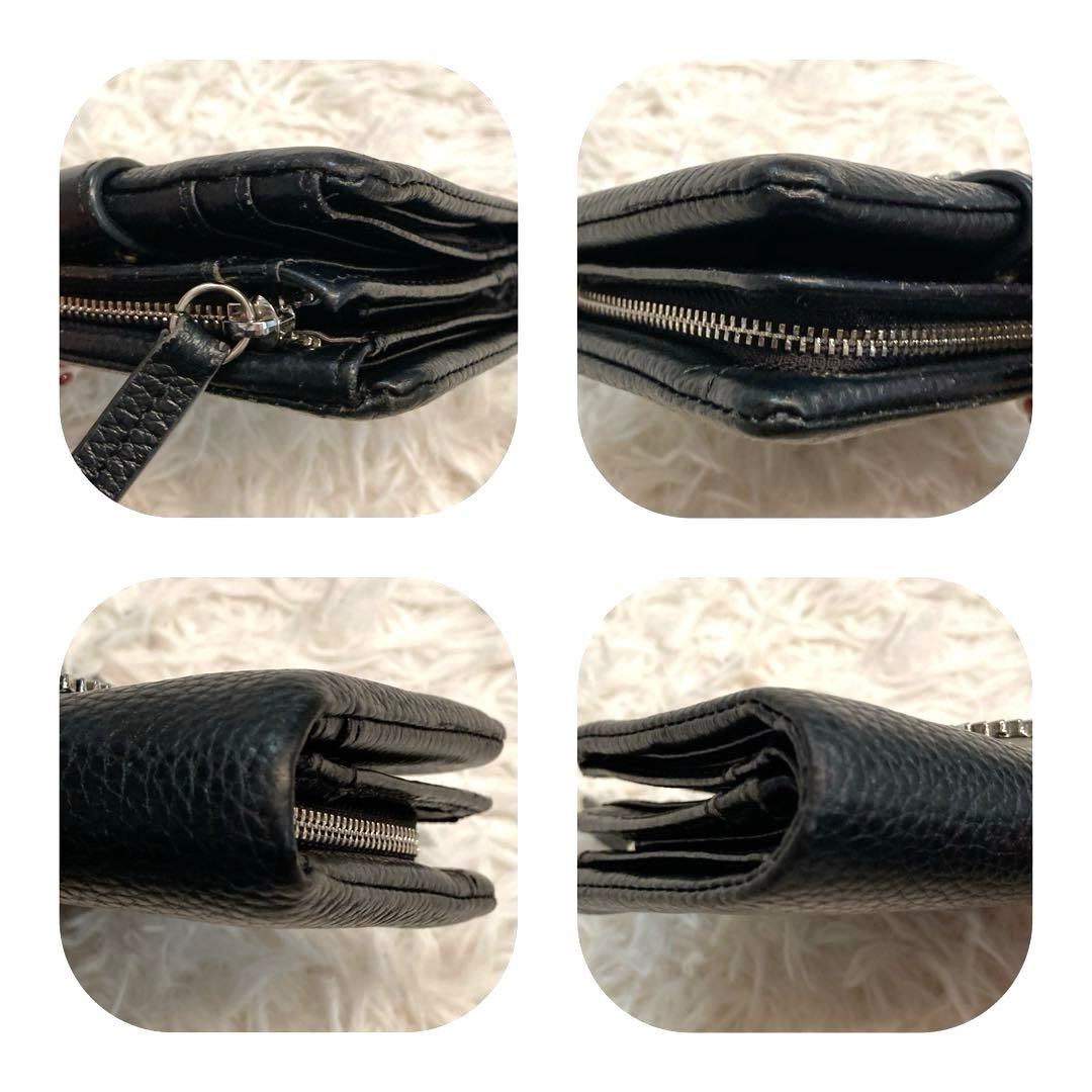 【美品】ear PAPILLONNER バックル折り財布　黒