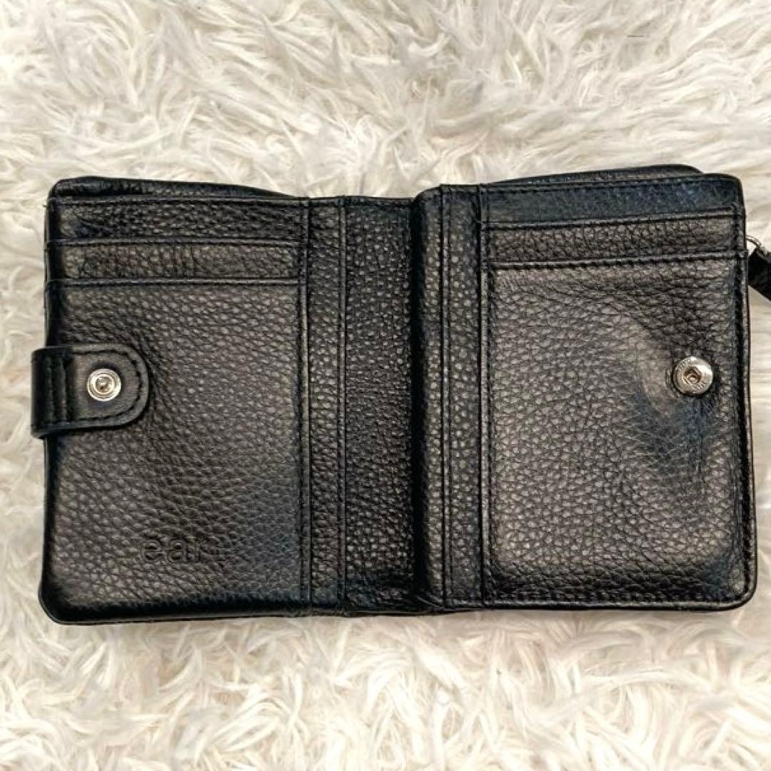 【美品】ear PAPILLONNER バックル折り財布　黒