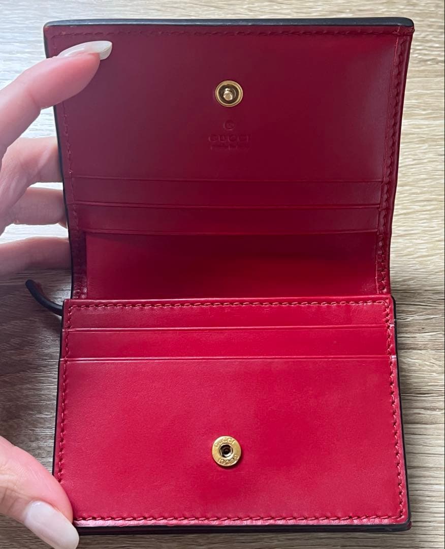 ヴ*ナ様 【美品】GUCCI GGキャンバス チェリー二つ折り財布
