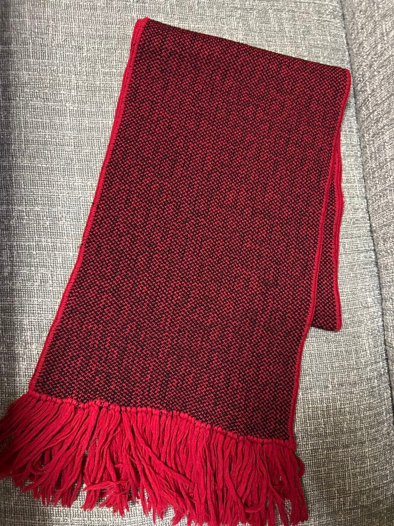 Christian Dior ロゴマフラー 赤黒