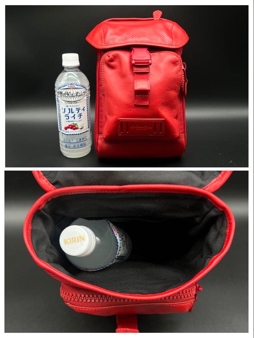 【美品】COACH レザー ボディバッグ 斜め掛け ワンショルダー 赤 1946