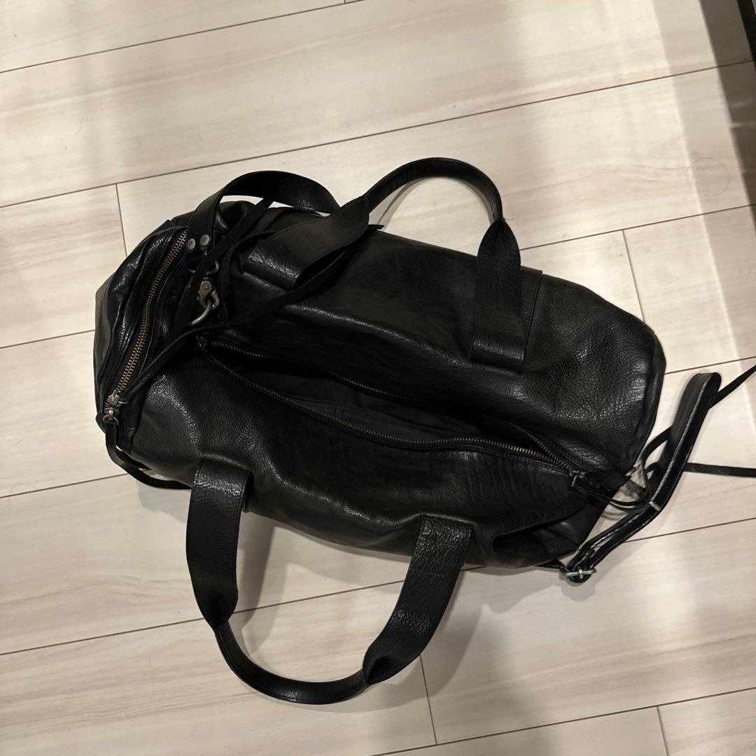 ミニボストンバッグ黒レザーボストンバッグ　おそらくwjk