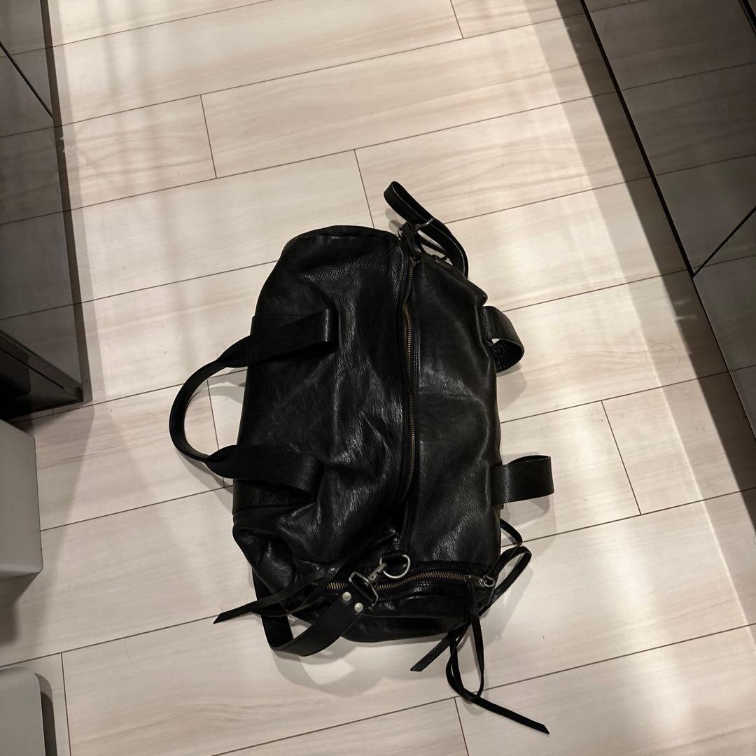 ミニボストンバッグ黒レザーボストンバッグ　おそらくwjk