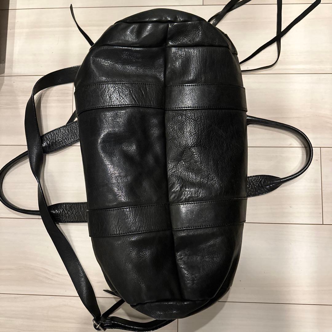 ミニボストンバッグ黒レザーボストンバッグ　おそらくwjk