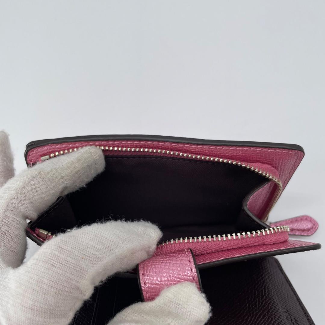 11419✨未使用級✨COACH フラップ 折り財布 レザー メタリック 金具