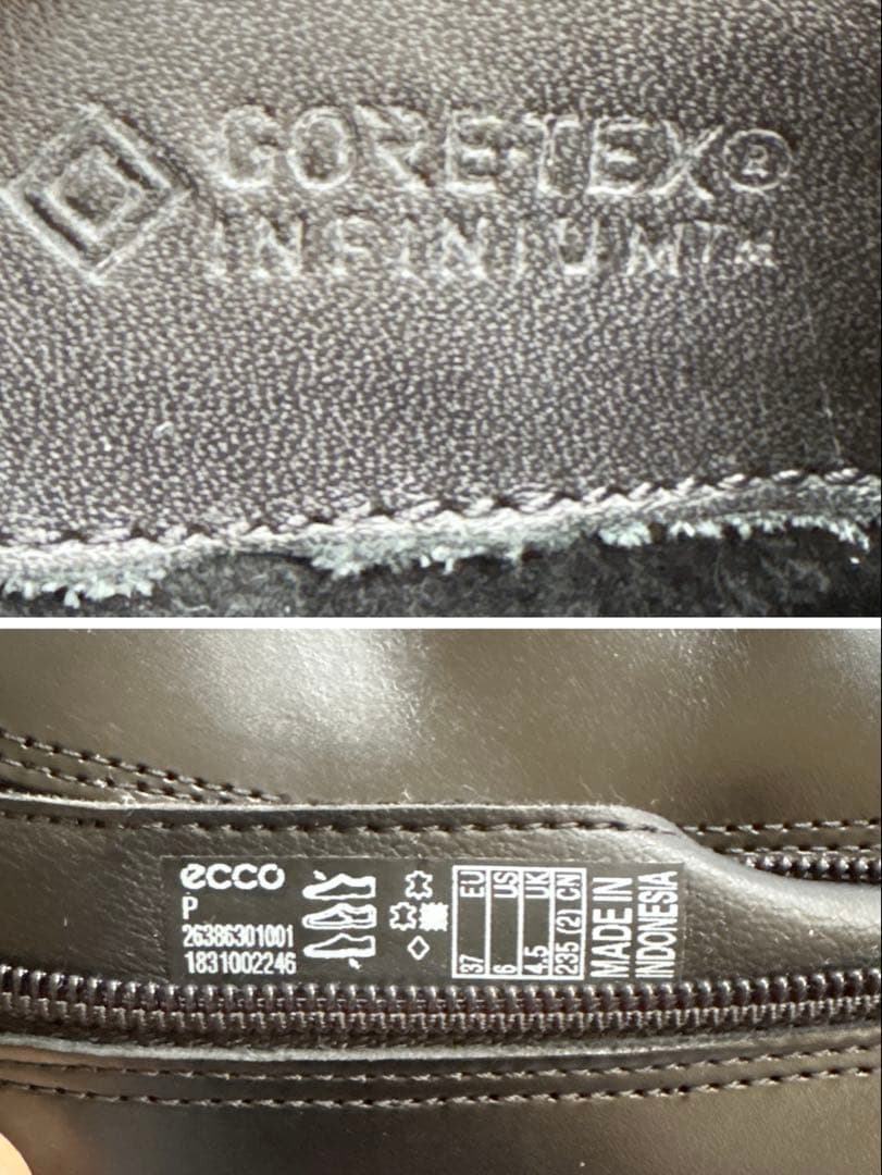 ジ*！様 美品✨ ecco エコー ブーティ （23.5㌢） ブラック ゴアテッ