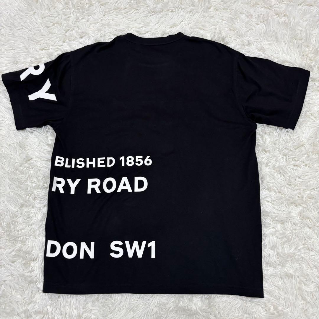 現行 人気 バーバリー ロゴ Tシャツ ホースフェリー 黒 Sオーバーサイズ