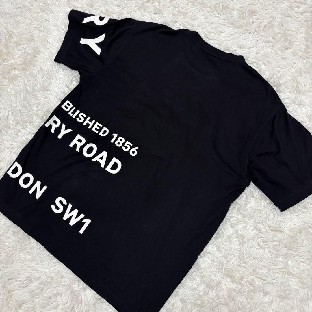 現行 人気 バーバリー ロゴ Tシャツ ホースフェリー 黒 Sオーバーサイズ