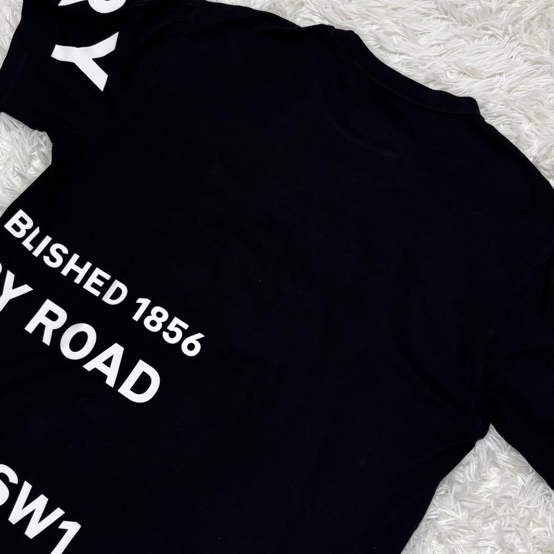 現行 人気 バーバリー ロゴ Tシャツ ホースフェリー 黒 Sオーバーサイズ