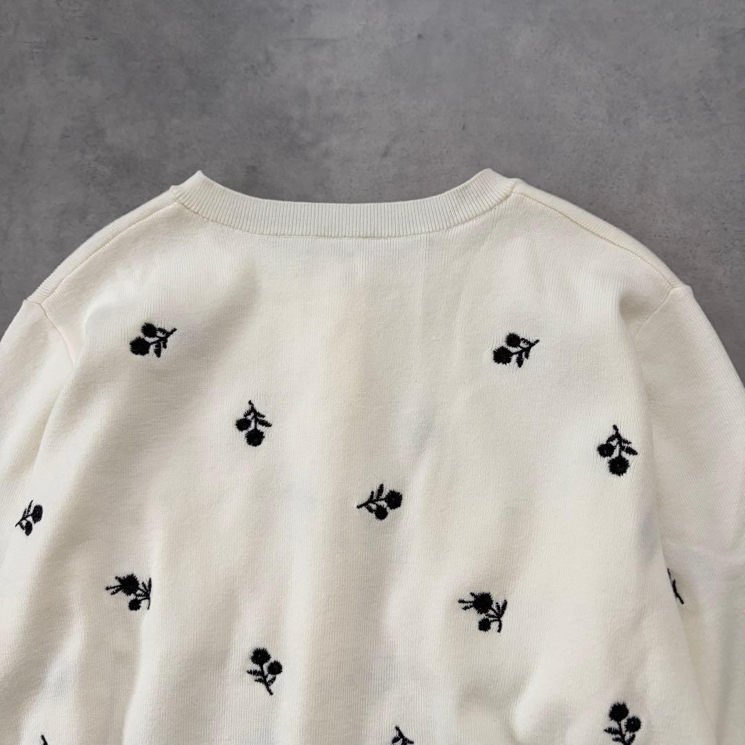 N.Natural Beauty Basicフラワー刺繍 ポケットカーディガン