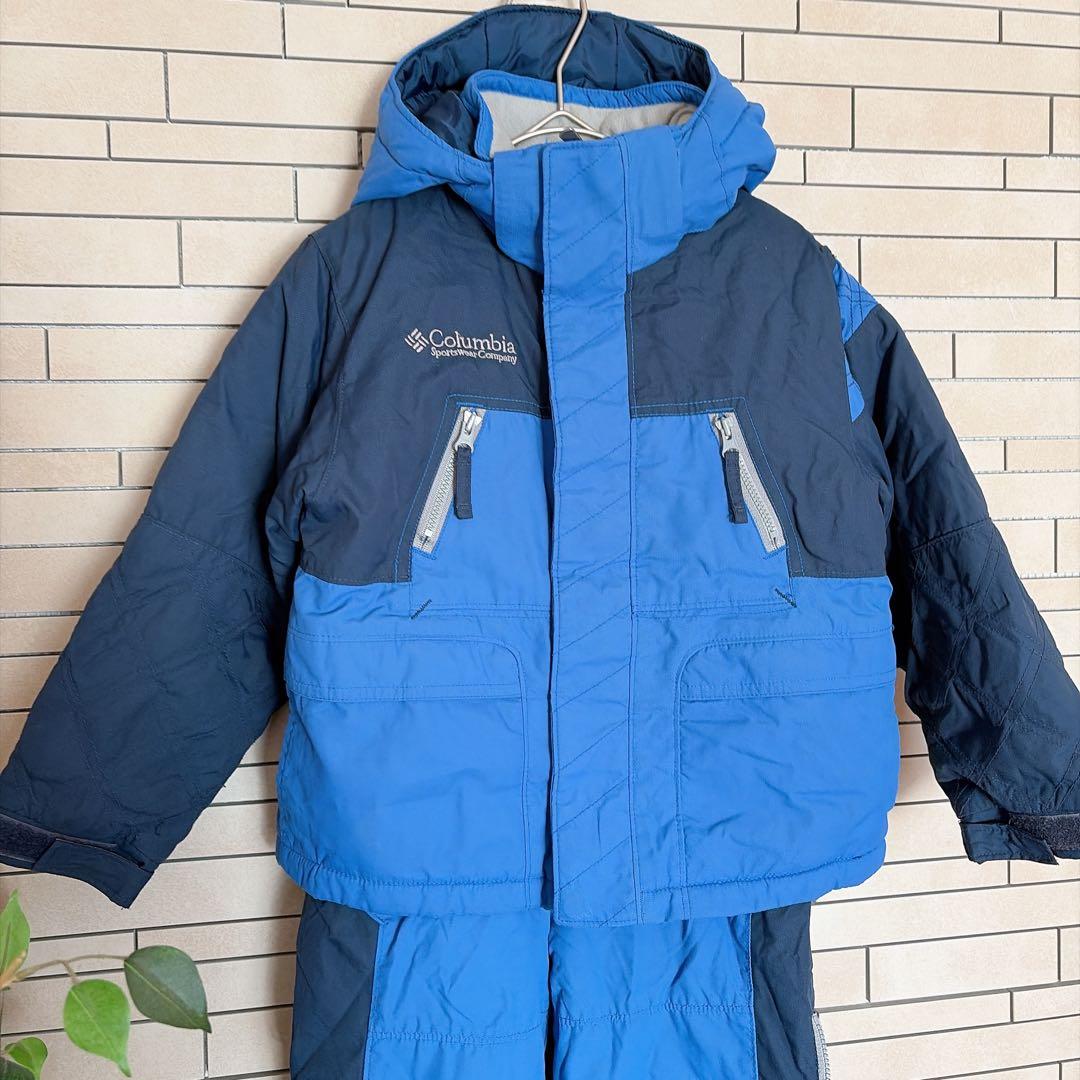 Columbia キッズ スノーウェア つなぎ パンツ 青 110