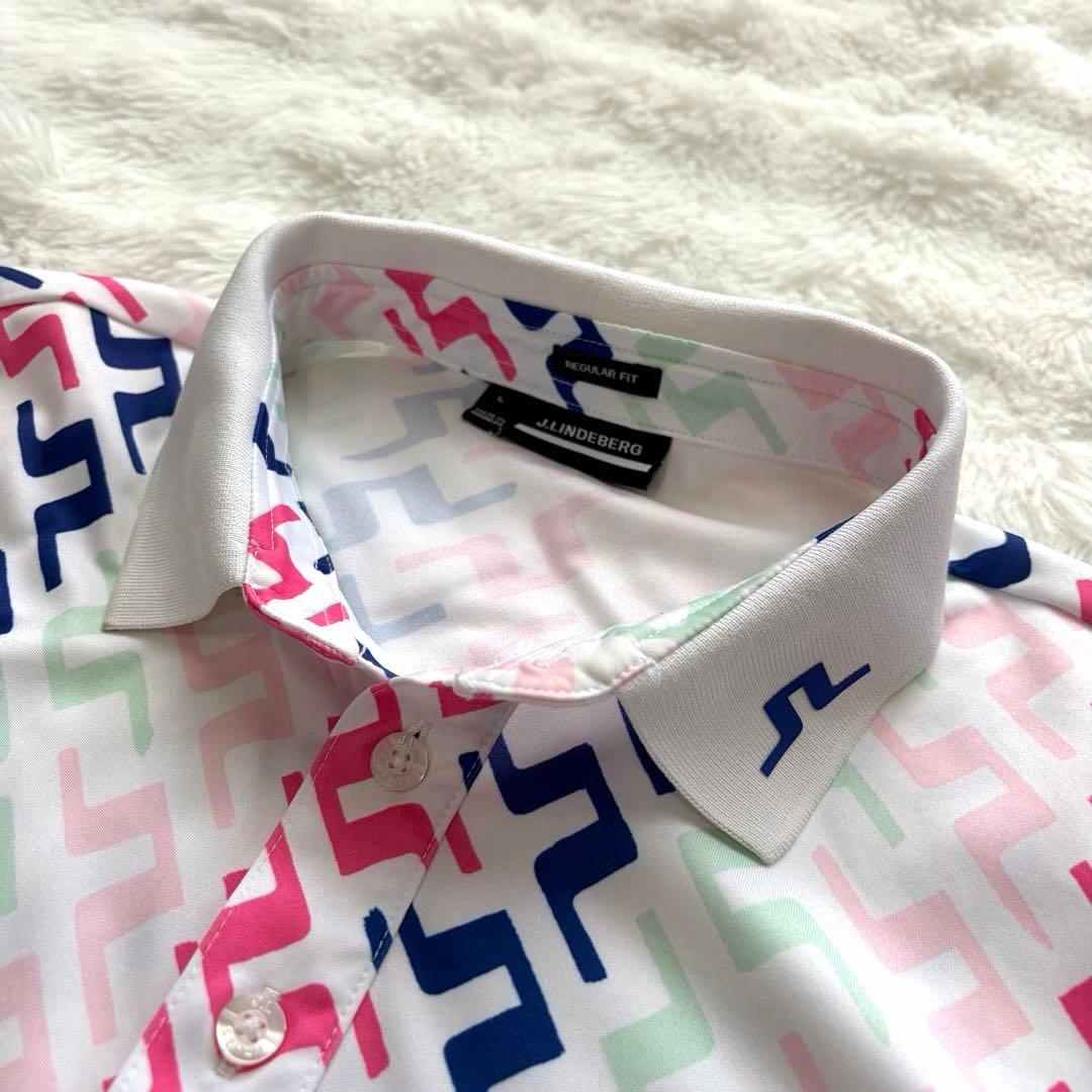 【美品】J.LINDEBERG ジェイリンドバーグ ゴルフ ポロシャツ 半袖　L