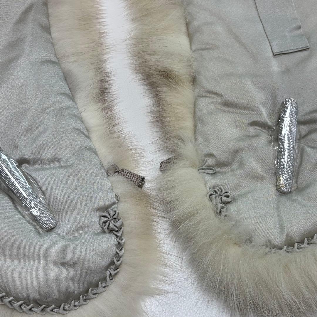未使用 SAGA FURS 大判 ショール ブルーフォックス ファー 成人式