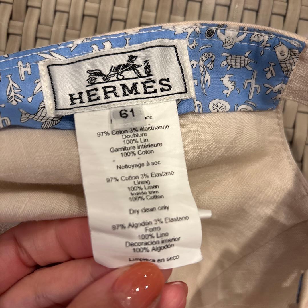 HERMES キャップ　61 ベージュ