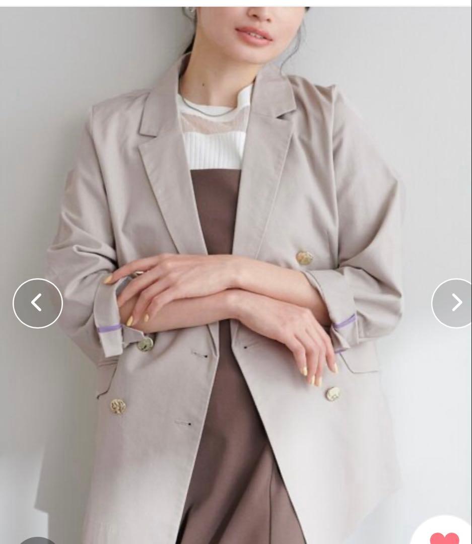 【匿名配送】natural couture べこべこ金釦綿麻テーラードジャケット