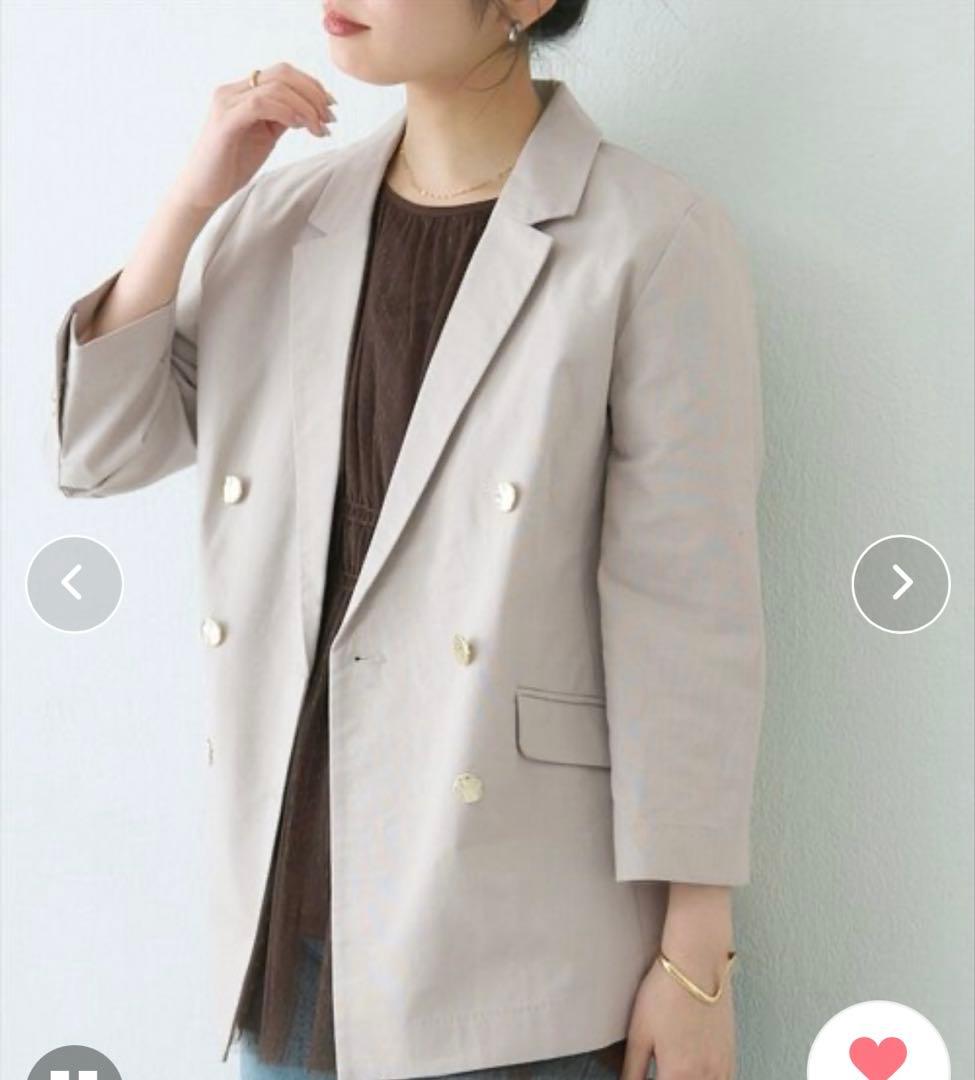 【匿名配送】natural couture べこべこ金釦綿麻テーラードジャケット