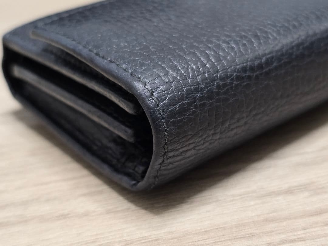 GUCCI レザー 三つ折り財布 グッチ GGマーモント ブラック