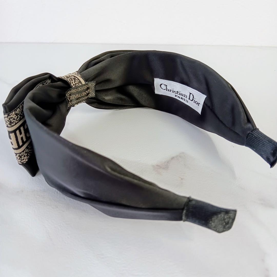 DIOR カチューシャ　ディオール　シグネチャー　リボン　黒　ノベルティー