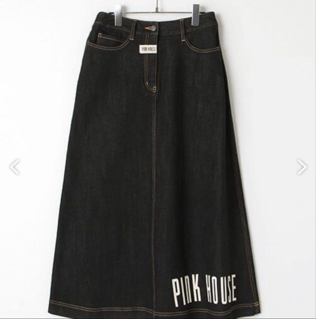 新品　PINK HOUSE ブラックデニム　ロングスカート