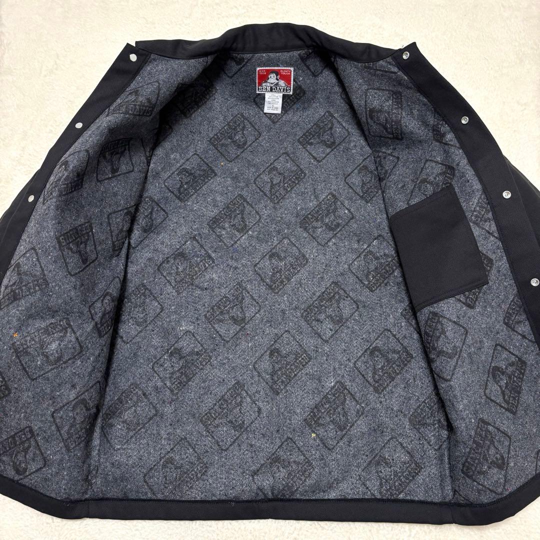 BEN DAVIS カバーオール ジャケット ブランケット 総柄 S ブラック